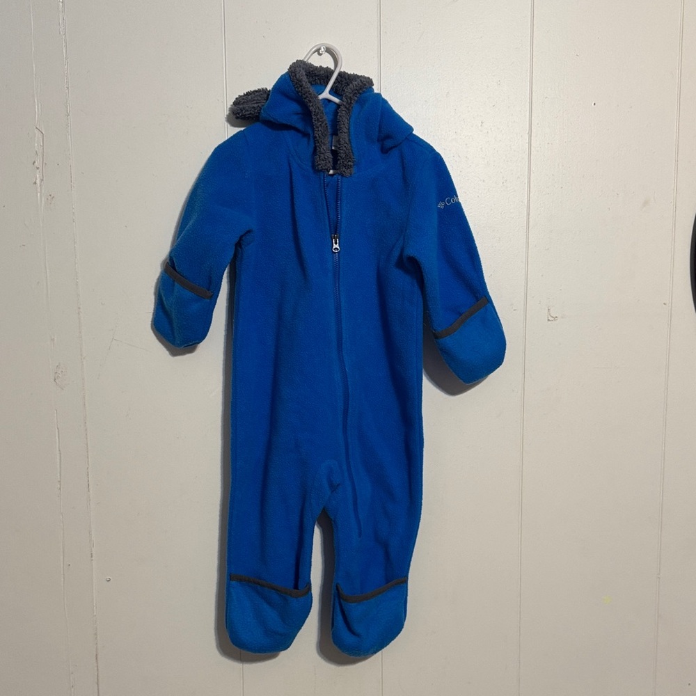 Columbia Kids Bright Blue Footed One Piece Fleece 12-18mos